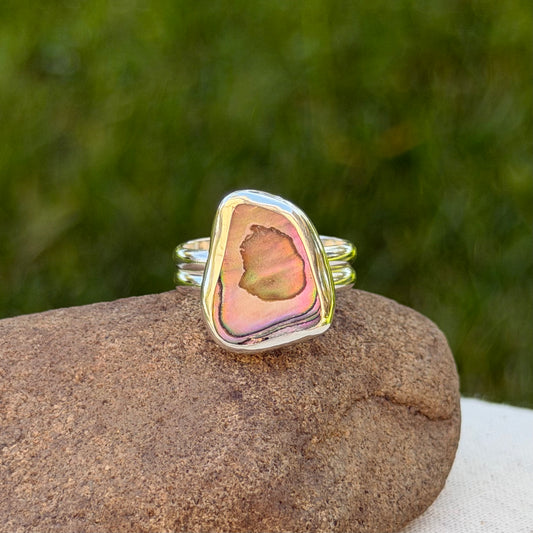 Adjustable abalone ring
