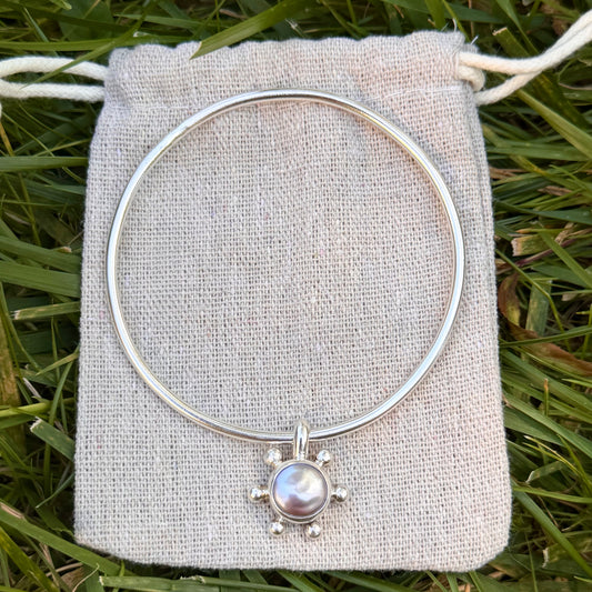 Pink pearl dot bangle size M