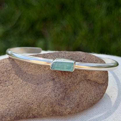 Raw aquamarine bracelet