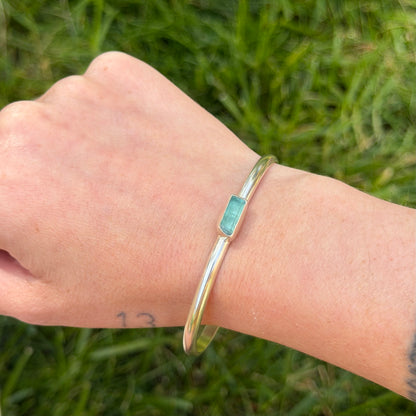 Raw aquamarine bracelet
