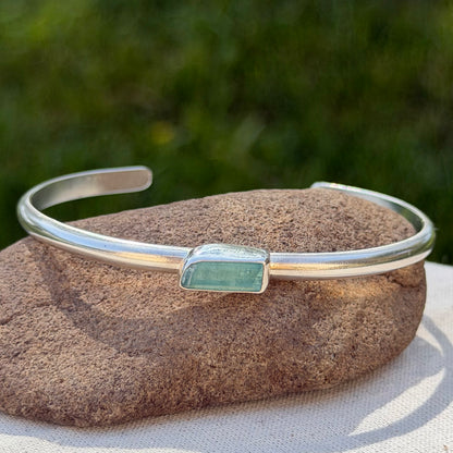 Raw aquamarine bracelet