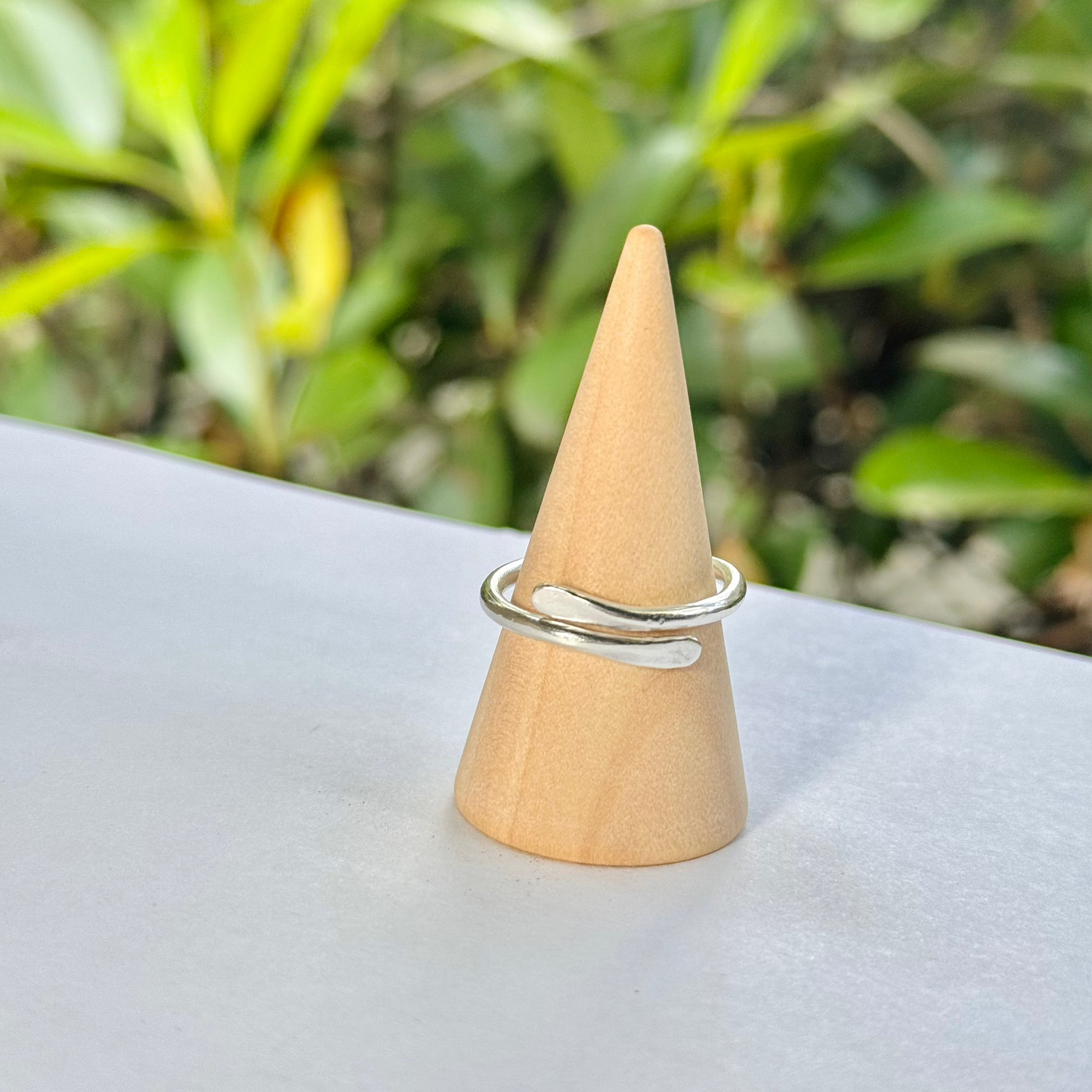 Green sea glass ring