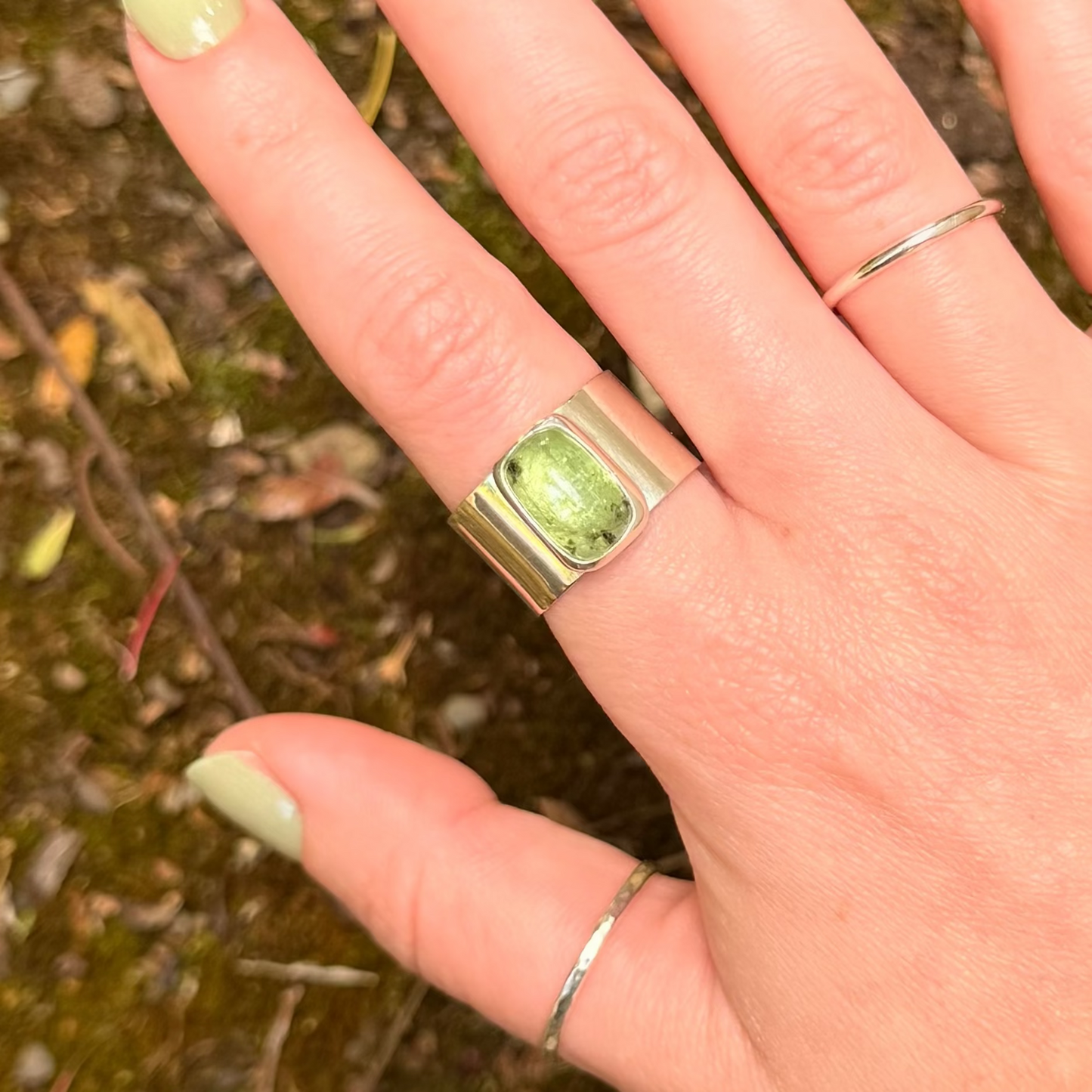 Prism IV- Green Kyanite ring