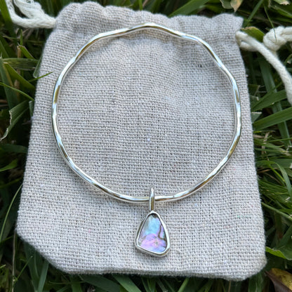 Wavy abalone bangle size M