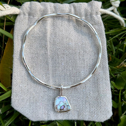 Wavy abalone bangle size S/M