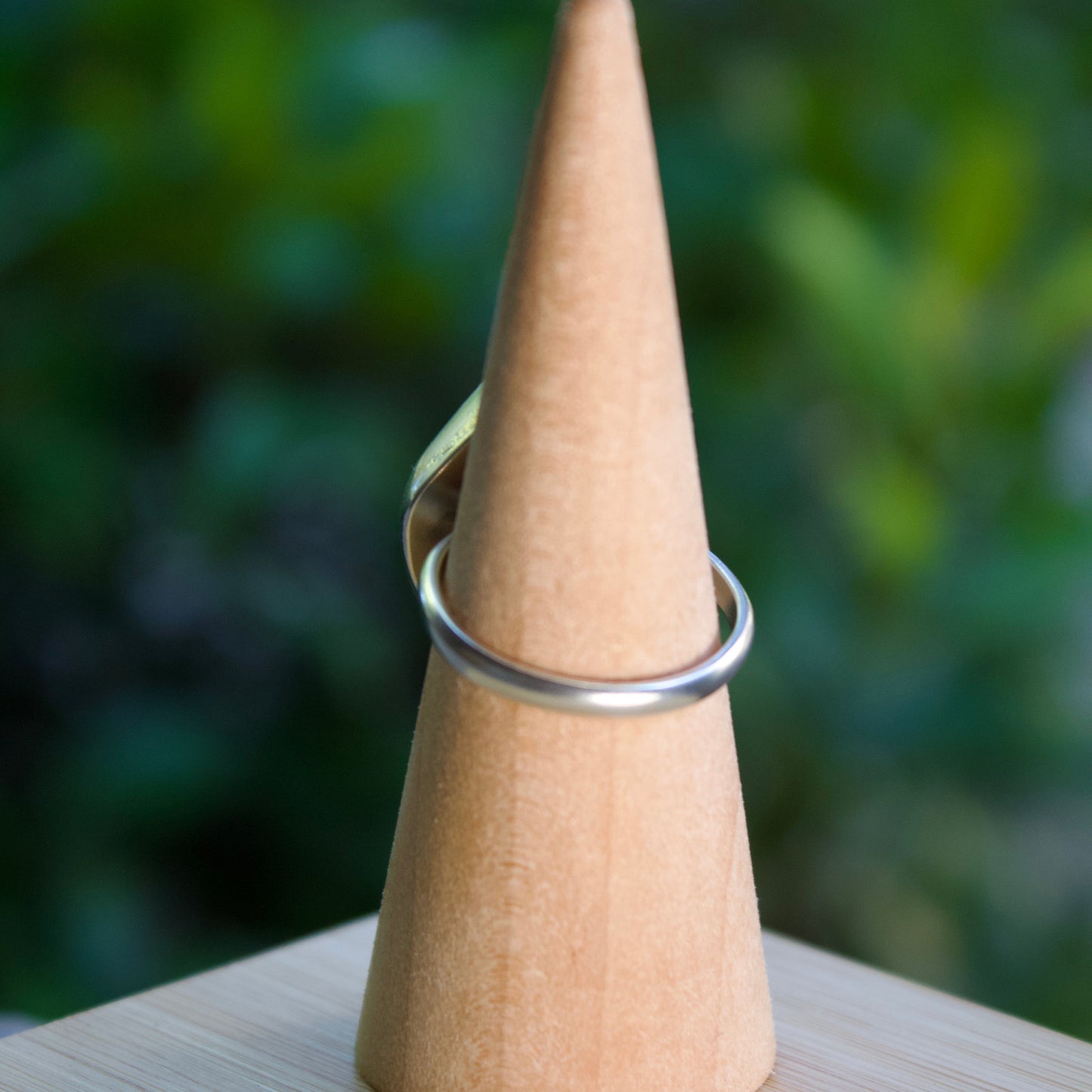 Forest green sea glass ring
