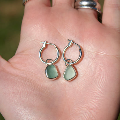 Mini sea glass hoops