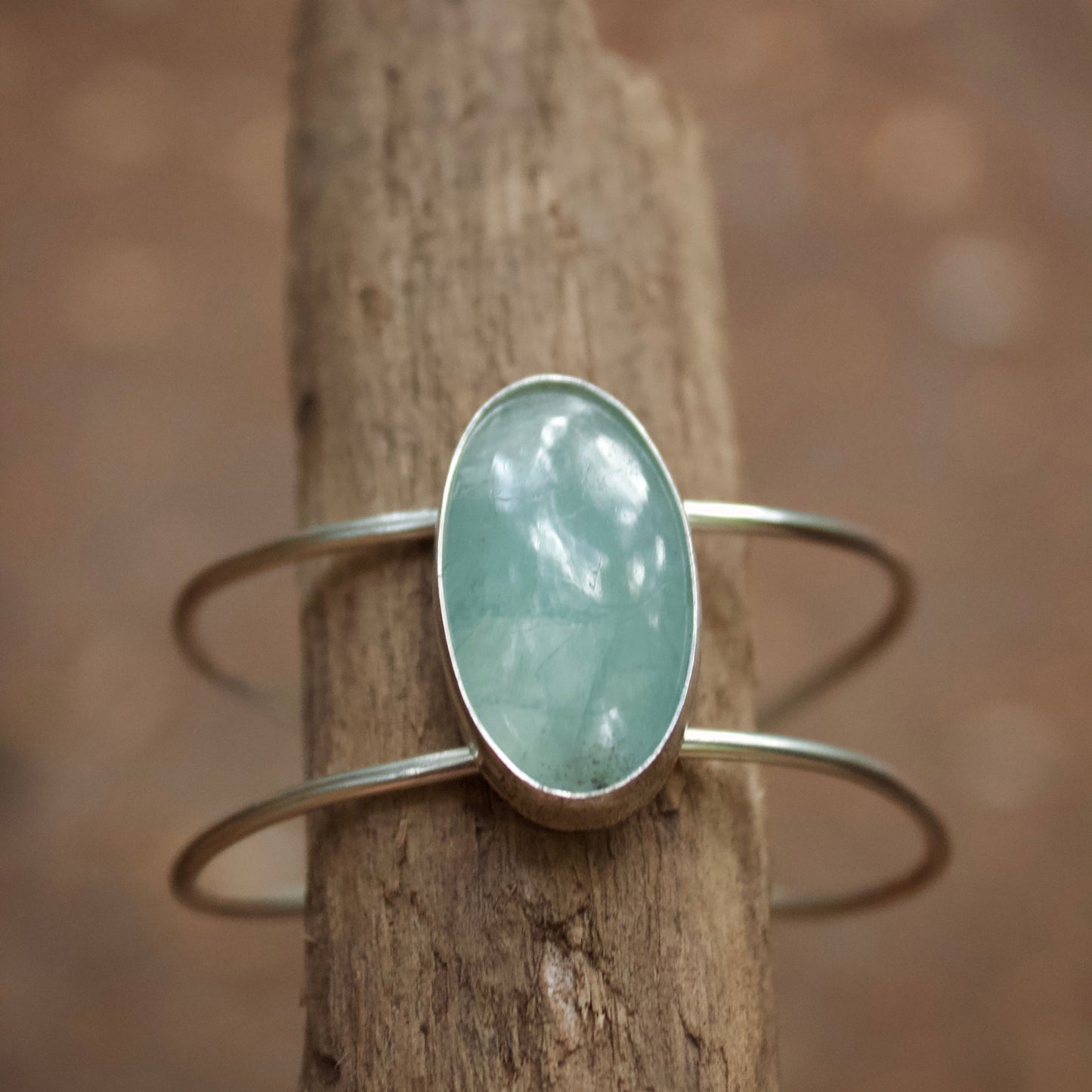 Aquamarine cuff bracelet