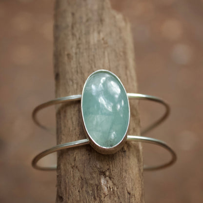 Aquamarine cuff bracelet