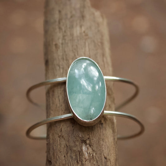 Aquamarine cuff bracelet