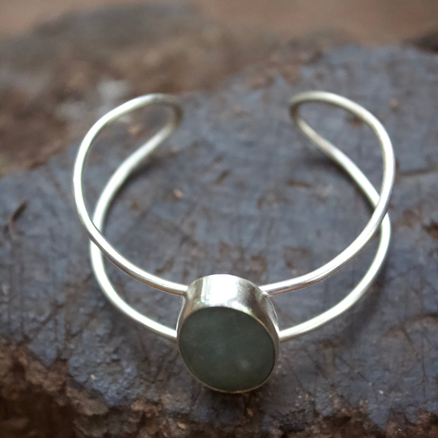 Aquamarine cuff bracelet