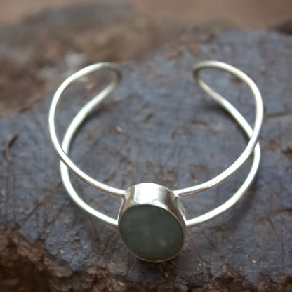 Aquamarine cuff bracelet