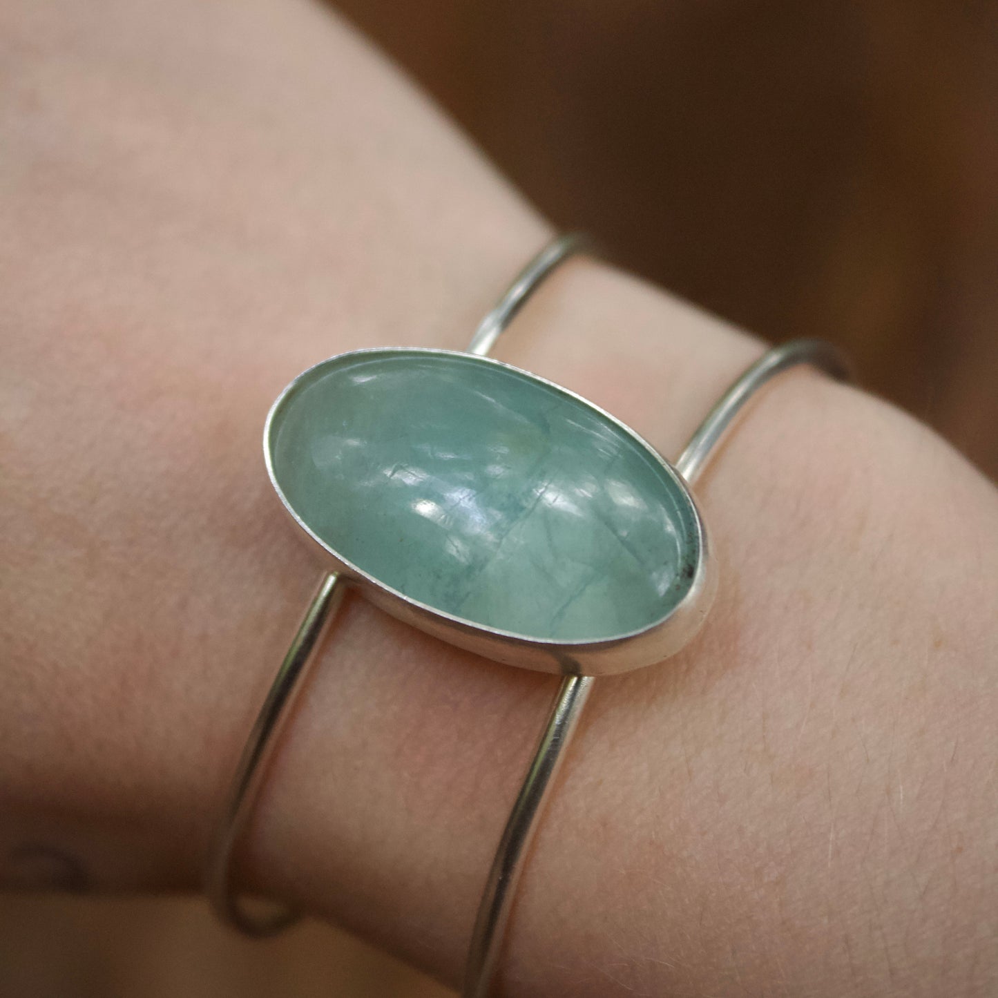 Aquamarine cuff bracelet