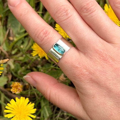 Prism VIII- Aqua Blue Kyanite ring