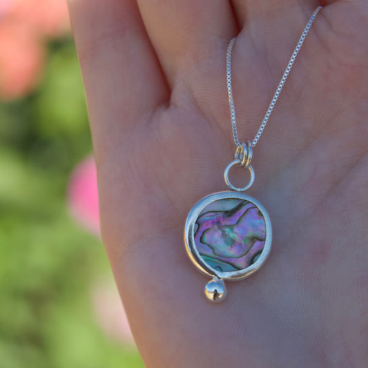 Abalone drop necklace