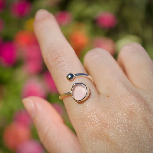 Swirl ring light pink