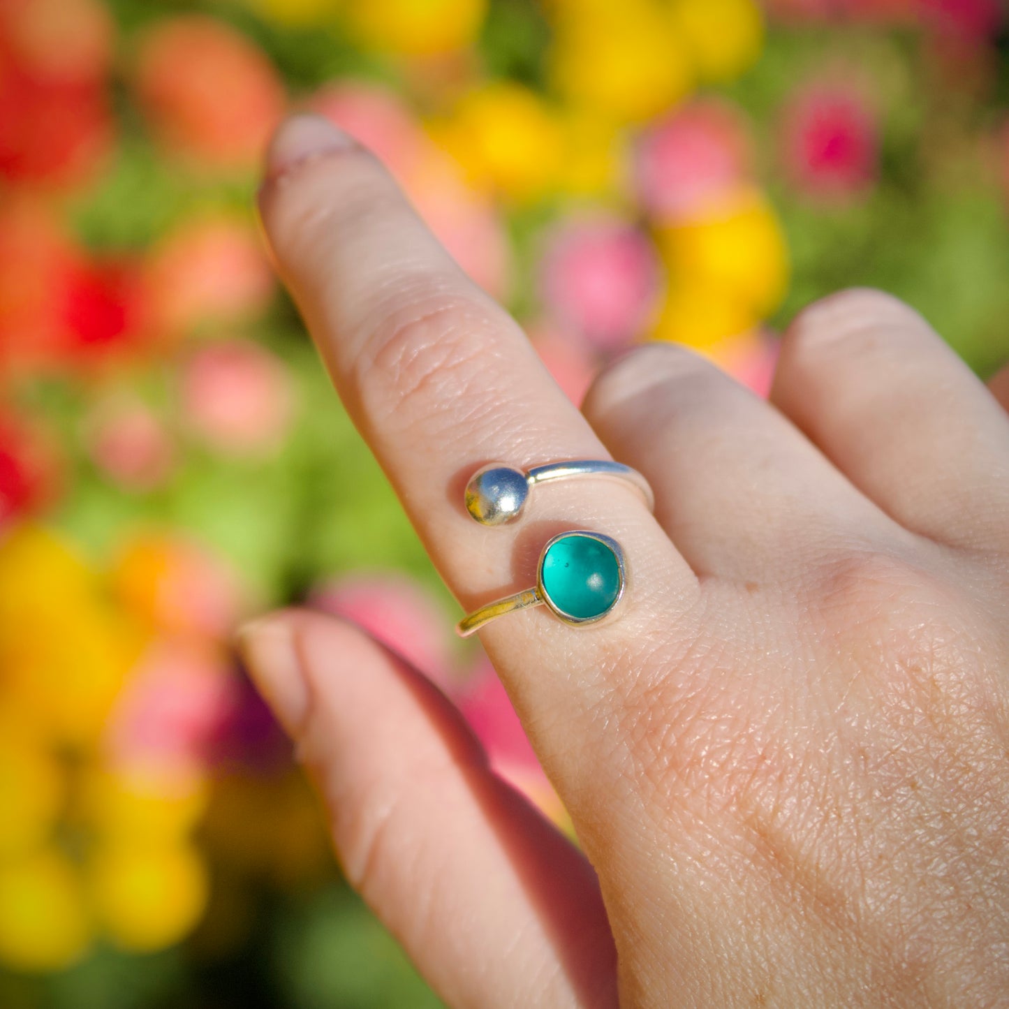 Swirl ring aqua