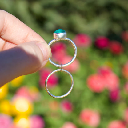 Aqua double ring size 6